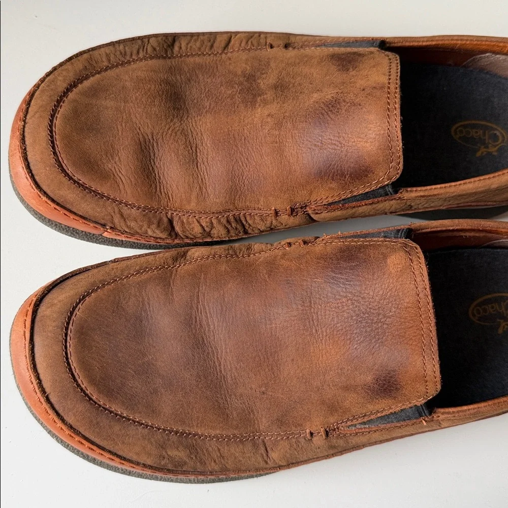 Chaco Men's Montrose leather /suede slip-on loafers in rust brown